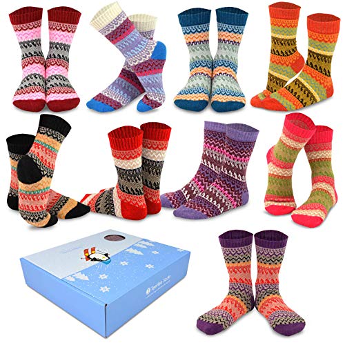 Fashion Winter Crew Fun Socks for Women Ankle Boot Socks 9-Pair Gift Box (Jacquard Basic)