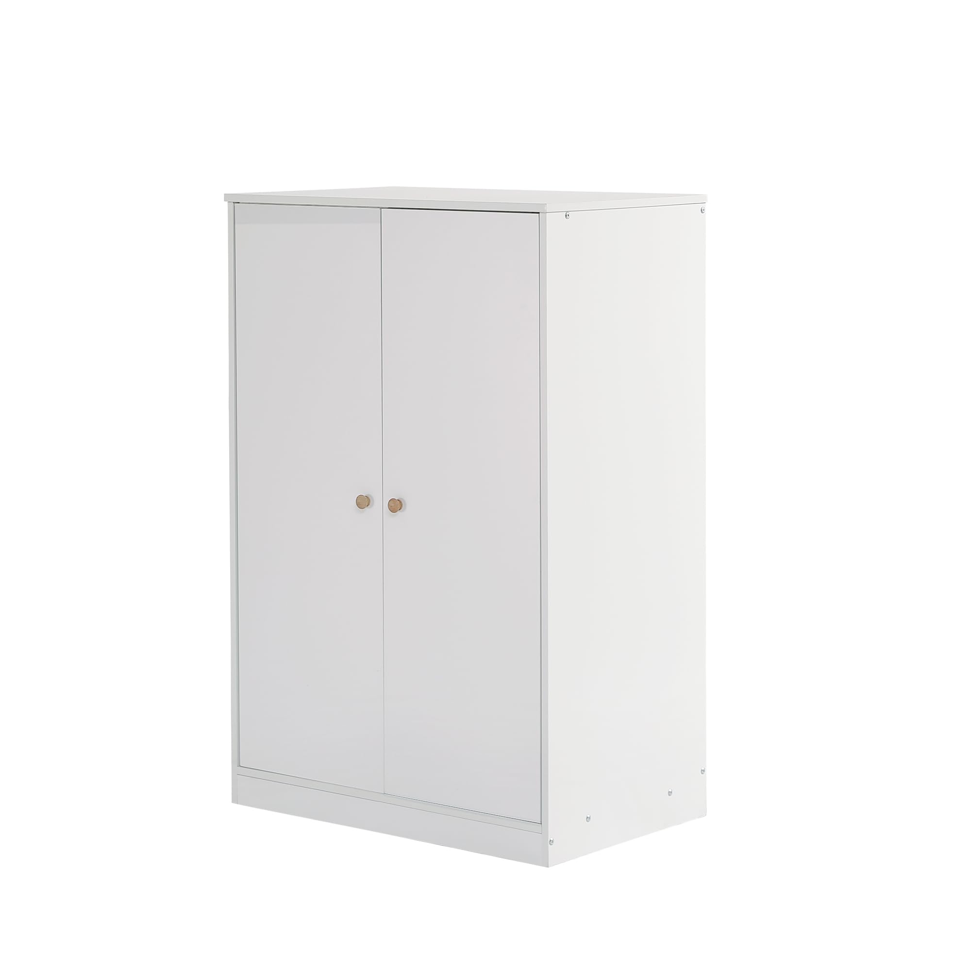 Kleiderschrank mit Stange, Doppeltürig, 80 x 50 x 120 cm, Weiß