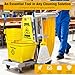 35 Qt Commercial Mop Bucket with Side Press Wringer on Wheels,Heavy Duty Industrial Mop and Bucket Set for Floor Cleaning,Including 1 Wet Floor Caution Sign for Household,Business,Yellow