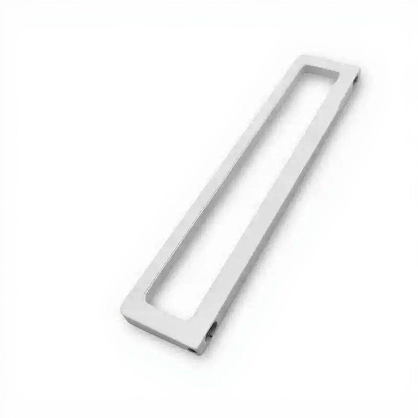 Sliding Glass Door Handle, superNarrow Modern Pull, Double Hook Lock, Easy Installation White 0.9cm Drill-free