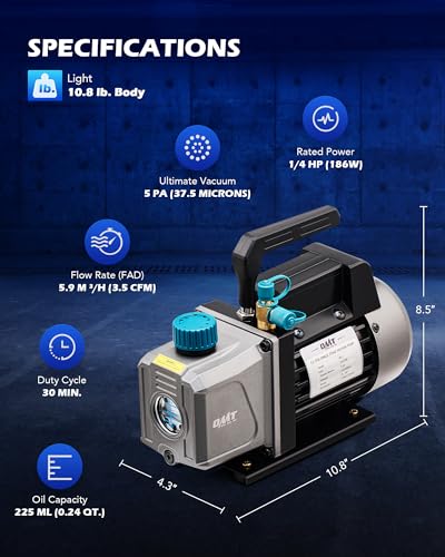 Orion Motor Tech 3 Gal Vacuum Chamber with Pump Kit, 3.5 cfm Vacuum Pump and Chamber Kit with Tempered Glass Lid 5 ft Hose, Vacuum Degassing Chamber Kit for Stabilizing Wood Degassing Silicone Resin - Image 4