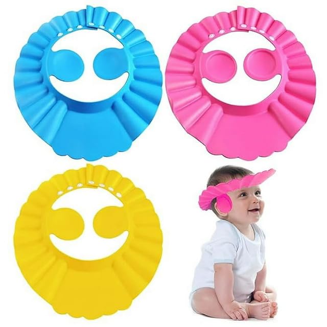Child ear waterproof shower cap shampoo cap adjustable baby shampoo cap bathing thickened ear eye wholesale (Pack of 1)-image-39