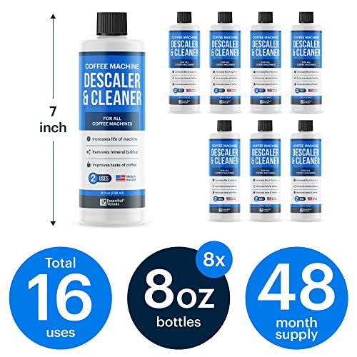 Image of Descaling Solution (16 Uses) Coffee Machine Descaler Cleaner | Compatible with Breville Keurig Nespresso Delonghi & More | Liquid To Descale Automatic Coffee Makers & Espresso Machines