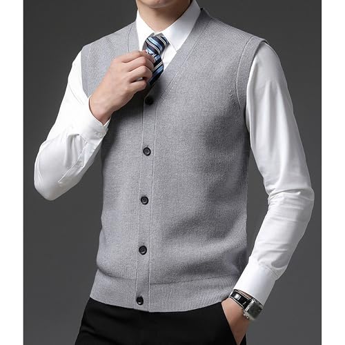 Wool Cardigan Vest for Men Daily Combined Type Single Breasted Tank Top Autumn and Winter Knitted Sweater2