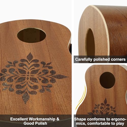 Rockhouse Travel Cajon Drum Box, Portable Wooden Hand Drum Beat Box Cajons Percussion Instrument Kit with Adjustable Strap & Storage Bag