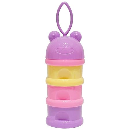 Mini Baby 3 Layer Plastic Food & Milk Powder Container Individual Compartments Multifunctional Multi Storage Snack, Fruit Dispenser Box for New Born Toddler Kids