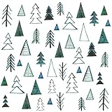 Maydahui Nordic Style Green Pine Wall Decals Triangle Trees Wall Stickers (70 x 70 Inch) Abstract Art Forest Wall Decor Peel Stick for Livingroom Kids Room Nursery Bedroom Home Decor