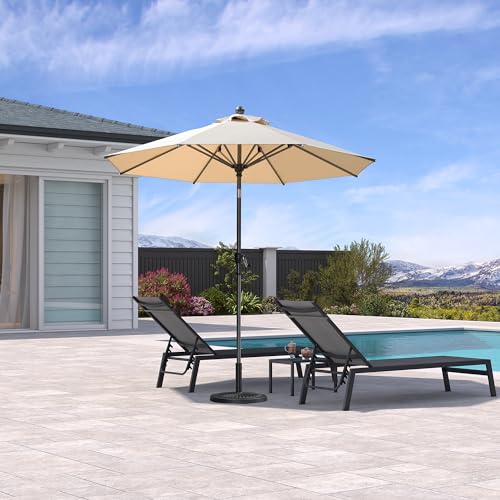 PURPLE LEAF Sonnenschirm 245 cm, Knickbar, Balkonschirm mit Kurbel, Marktschirm Sonnenschutz, Gestell Aluminium, wasserabweisend, für Garten, Terrassen, Beige