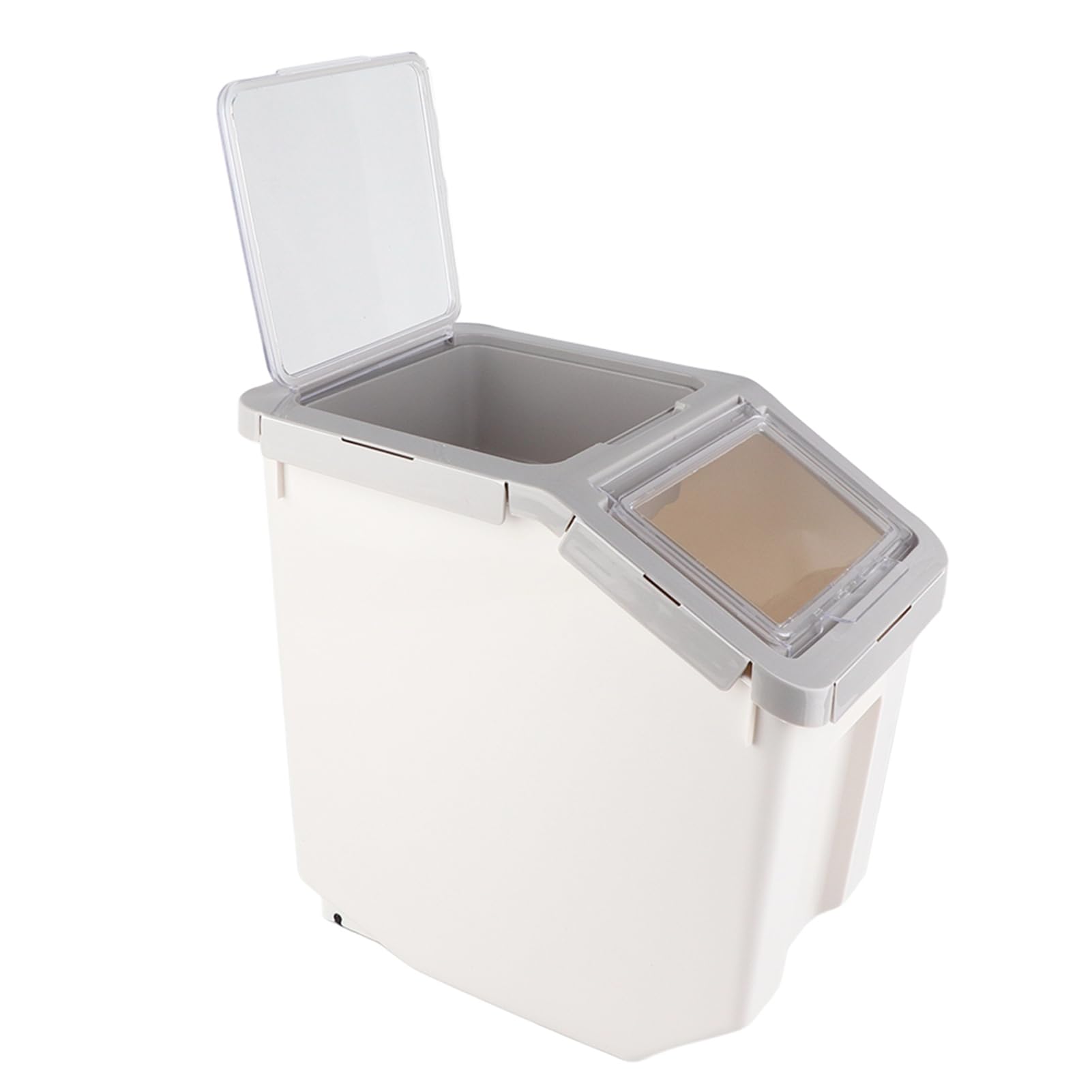 Tierfutterbox, Feuchtigkeitsgeschützter Futterspender für Hunde, Tierfutterfass für Katzen, Feuchtigkeitsgeschützter Futterspender für Hunde, Getreideaufbewahrungsbox mit Messbecher, Ideal f