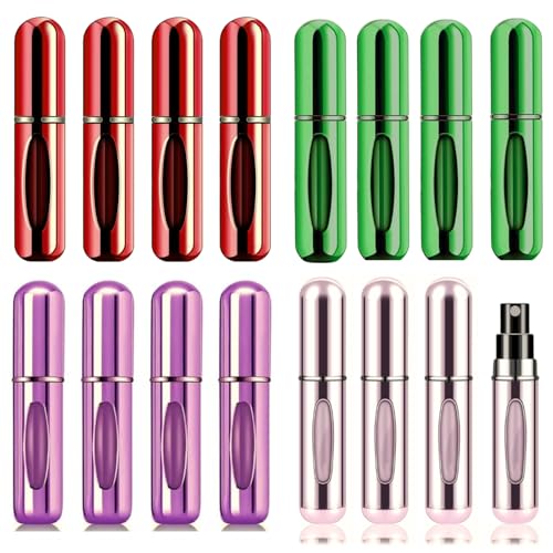 La Mejor Selección de Fraiche Envases comprados en linea. 40 16 botellas Atomizador Perfume Colores 4x4 | Contenedor de Perfume spray | Perfumero Rellenable Aluminio, Autobombeo Dispensador Portátil para Mujer y Hombre Fácil de llenar (16...