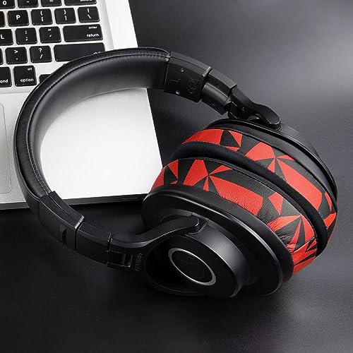 Image of SOULWIT Cooling Gel Earpads Cushions for Audio-Technica ATH M50X /M40X, HyperX Cloud /Alpha, SteelSeries Arctis, Ear Pads for Sony MDR-1ABT /1RBT /1RNC /7506, Turtle Beach Stealth 420X /600 - Red Storm