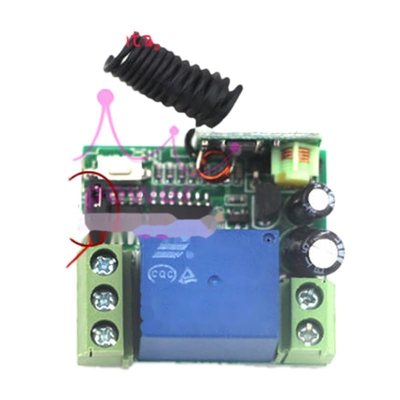 Puerta de garaje digital de 12 V con código fijo RF de 1 canal e interruptor de control