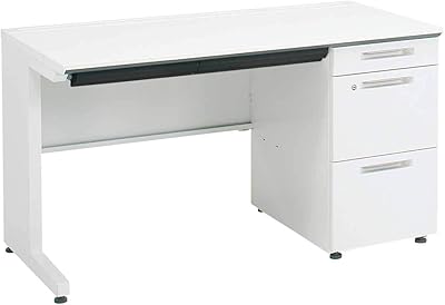 プラス 組立式スチールOAデスクシステム 片袖机 エルグレー 幅1200