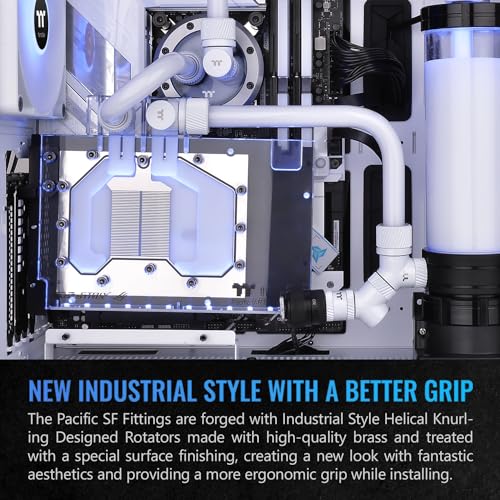 Image of Thermaltake Pacific SF 45 & 90 Degree Adapter White /DIY LCS /Fittings CL-W398-CU00WT-A