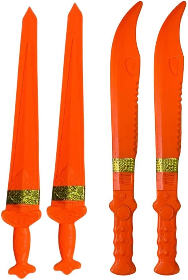 Vidhyapati Plastic Weapon Role Play Toy for Kids | Smooth Edges Activity Toy. (2-Khanjar/2-Talwar (Combo - 4 Pcs))