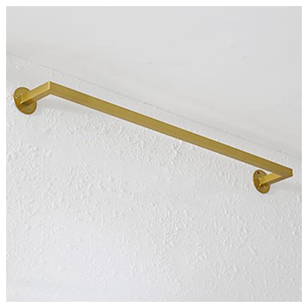 JKJZSALJ Clothing Rail,Wall-Mounted Hangers Heavy Metal Clothing Display Racks Commercial Ceiling Garment Rack Clothes Rails In Retail Stores,Gold,120Cm