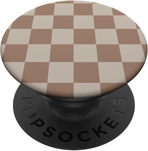 Cute Classic Dark Brown Checkered Big Checkerboard PopSockets Standard PopGrip