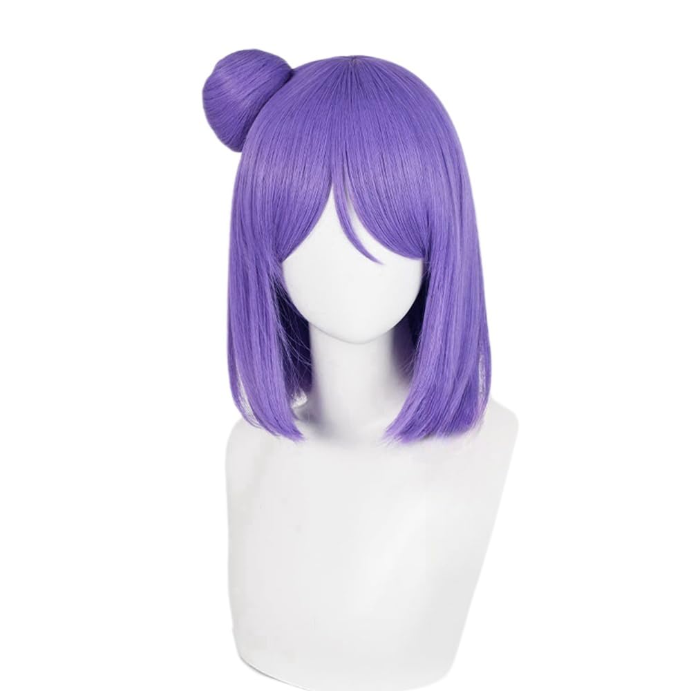 Amazon.co.jp: ロングペン 小南 コナン ウィッグ コスプレ 紫色 ボブ