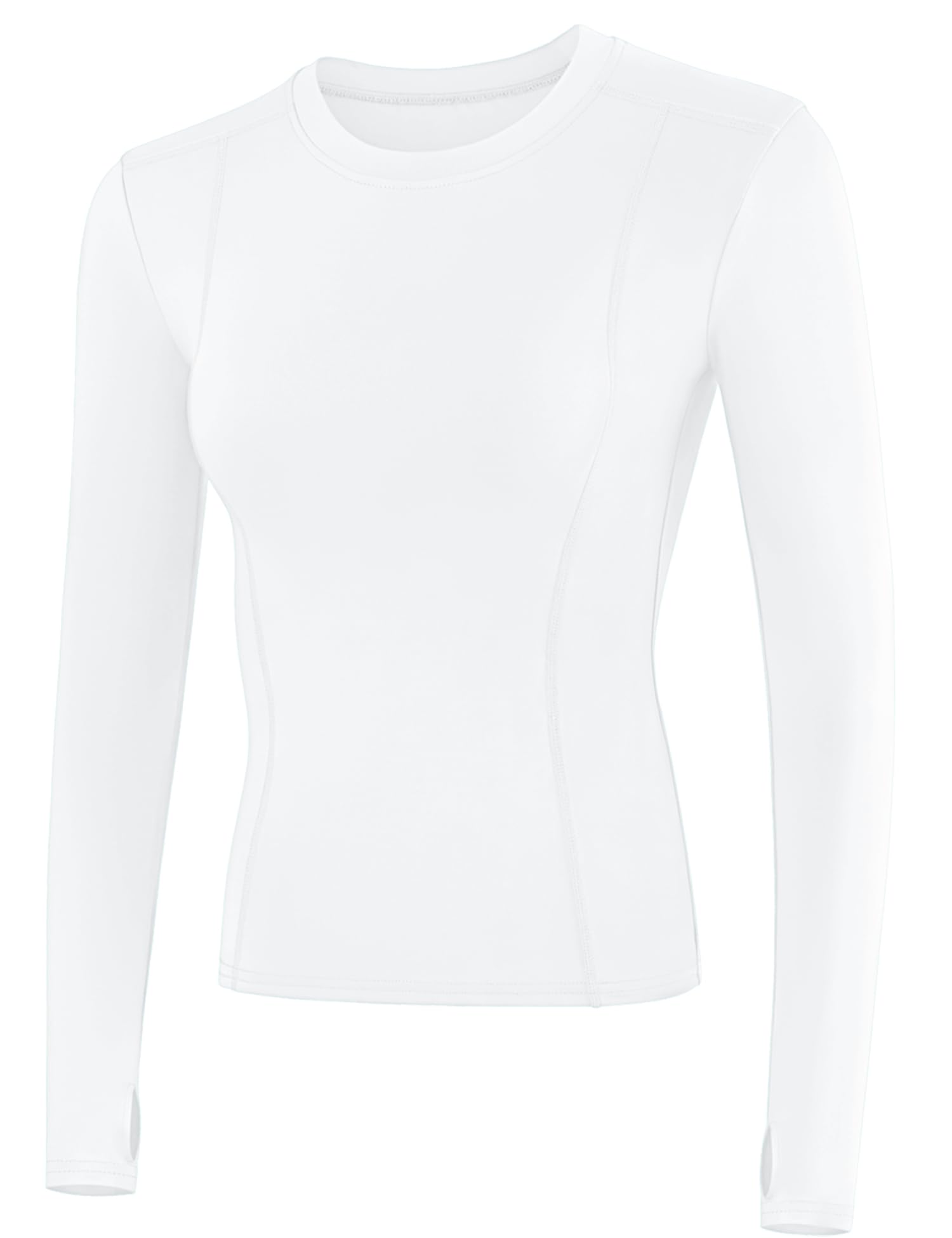 Loovoo Womens Thermal Fleece Lined Workout Shirts Athletic Compression Tee Long Sleeve Yoga Gym Basic Tops