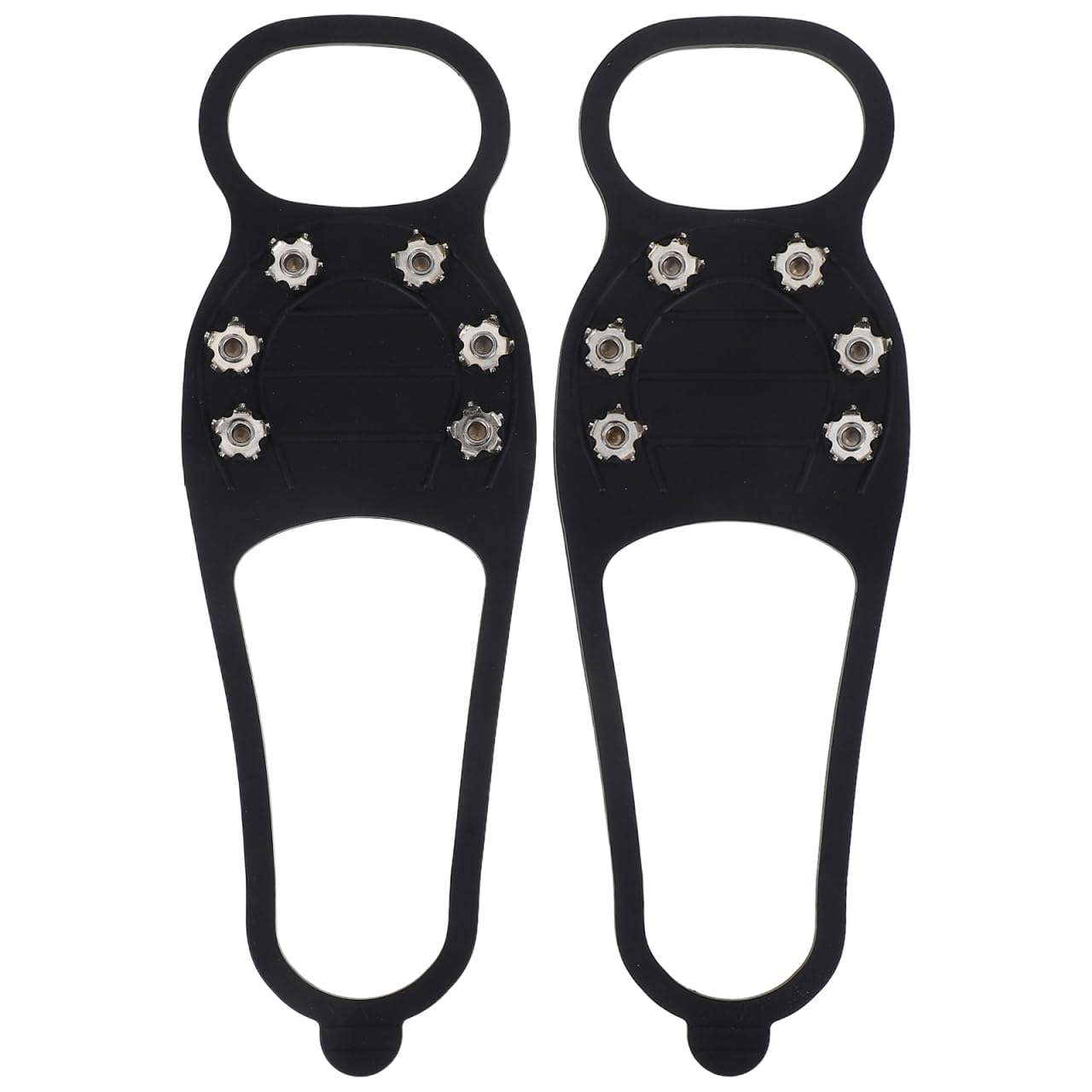 Balacoo 1pair Crampons Ice Cleat Spikes for Hiking Portable Silicone Snow Grips with Teeth for Boots Non-Slip Shoe Covers for Climbing Walking ICY Terrain All