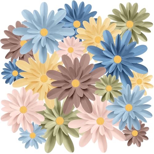 Image of MotiMind 18 Pcs Paper Flowers Decorations for Wall DIY Flower Bulletin Board 3D Paper Floral Backdrop Decoration for Photo Backdrop Classroom Back to School Party(Fresh Color,6 inch 8 inch 10 inch)