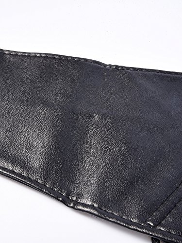 Elastic Wide Waist Belt Tied Corset Waist Band Cinch Belt with Metal Press Button, Black, 72 x 15 cm3