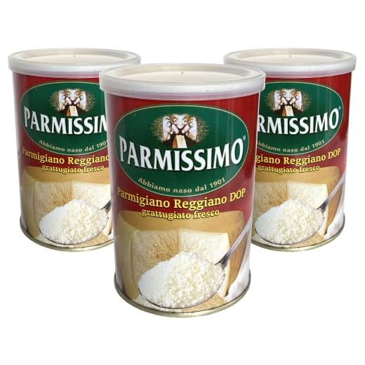 3 frascos Parmigiano Reggiano DOP - Parmissimo - Rallado Fresco - 3 x 160 gr
