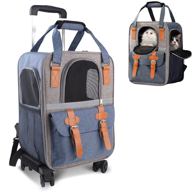 ELDA Rolling Expandable Pet Carrier,Airline Approved Collapsible Large