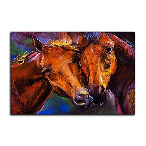 Two Colorful Horse Wall Art Of Animal Prints On Canvas Black And White Pictures For Living Room Decor Wall Artwork Hd Prints For Home With Framed Stretched Ready To Hang… #TOP1
