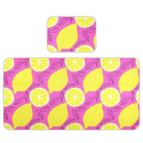 Takiito Lemons Baby Cooling Mattress Pad, Soft & Breathable Cooling Mat Keep Baby Cool in Summer 28x52 in, Nursery Essential