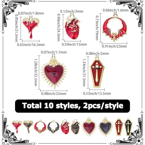 Breloques gothiques en émail et pendentifs Halloween fabrication bijoux
