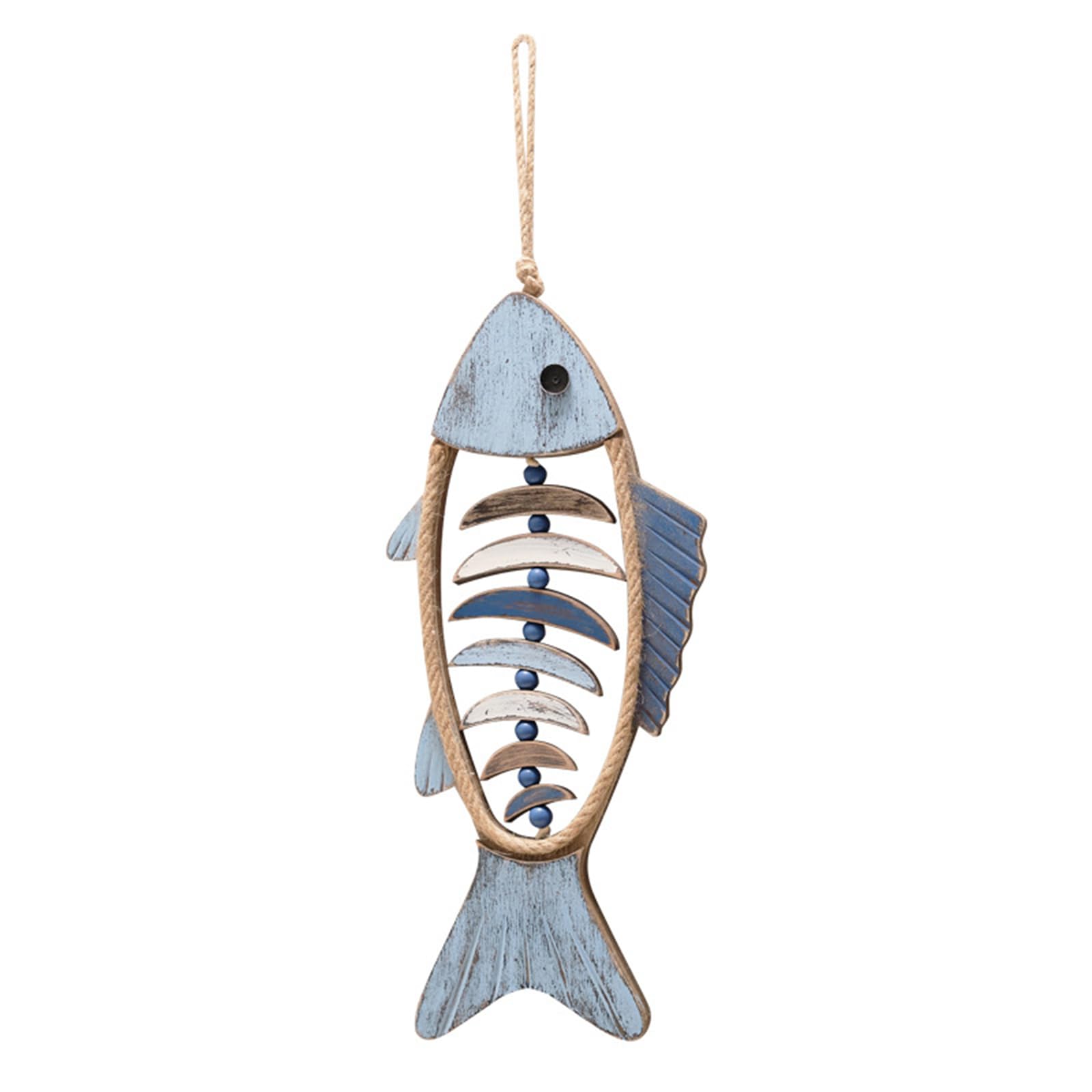 Kalttoy Wood Fish Wall Decorations Handcrafts Mediterranean Wall Hanging Pendants Handcarved Fish Ornament for Decors Sculpture Home Decors