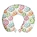ABAKUHAUS Acquerello Cuscino da Viaggio, Delicious Doughnuts, Accessorio in Schiuma di Memoria per Viaggio, 30 cm x 30 cm, Multicolore