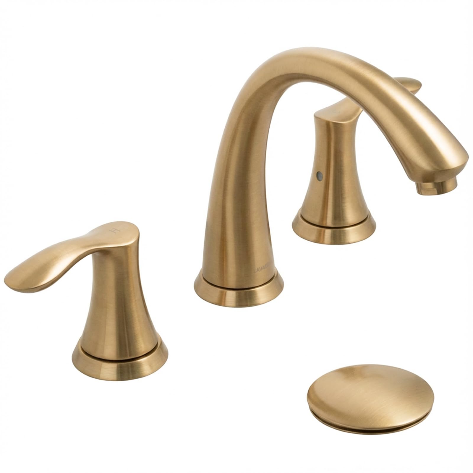 Lava Odoro Valenvoir Champagne Gold Bathroom Faucet 8 inch 2 Handle Widespread Bathroom Faucet 3 Hole Bathroom Sink