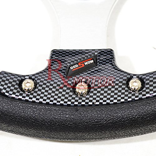 Rxmotor 320MM 6 Bolts JDM Horn Button Steering Wheel Universal Fit Not Include Hub Adapter (CARBON FIBER)