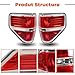 labwork LH+RH Tail Lights Replacement for F150 2009-2014 Rear Tail Lights Lamps Assembly Passenger and Driver Side