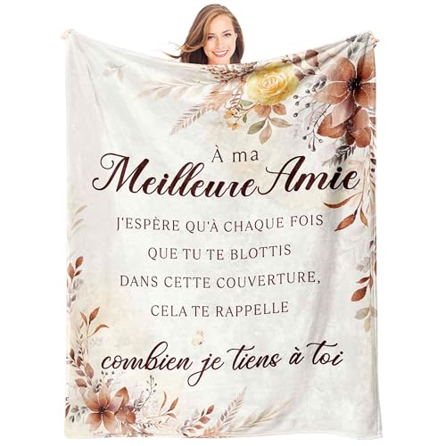 Giftasy Cadeau Meilleure Amie, Cadeau Amie Anniversaire - Idée Plaid Couverture Amitié, Cadeaux Femme Original, Cadeau Amitié Noel(157 * 132cm)