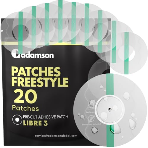 Protection Capteur Diabete - 20 x Patch Freestyle Libre 3 - Transparent, Durable, Sans Colle au Centre, Facile à Appliquer et à Retirer, Non Irritant - Idéal pour le Sport, Natation et au Quotidien