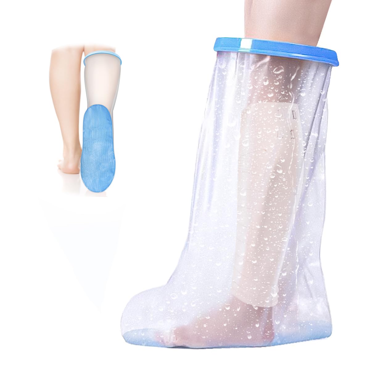 ComfpackExtra Wide Full Leg Cast Cover for Shower, Waterproof Foot Shower Cover with Non-Slip Bottom for Leg Wounds, Bandage, Large Cast, Knee Immobilizer, Brace, Walking Boots
