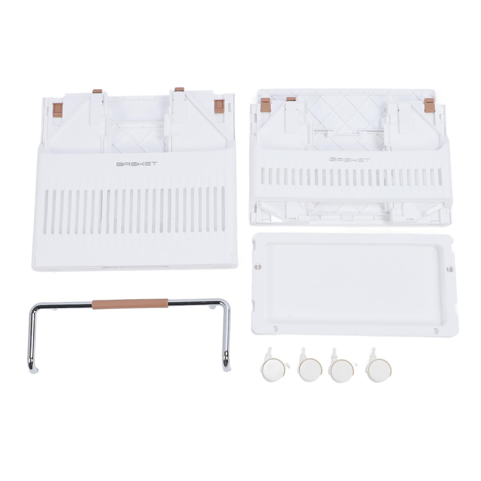 Luqeeg Carrello Portaoggetti con Ruote Organizer per Biancheria Organizer Multiuso Cesto Portabiancheria Pieghevole con 4 Ruote per Bagno Lavanderia Soggiorno Cucinotto 3 Ripiani (2 strati)
