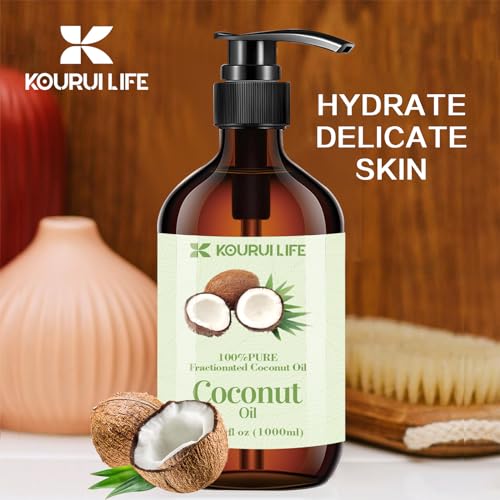 Fractionated Coconut Oil 1000ml - for Skin and Hair Use for Hair and Lip Gloss - Coconut Carrier Oil for Mixing Essential Oils - Image 3