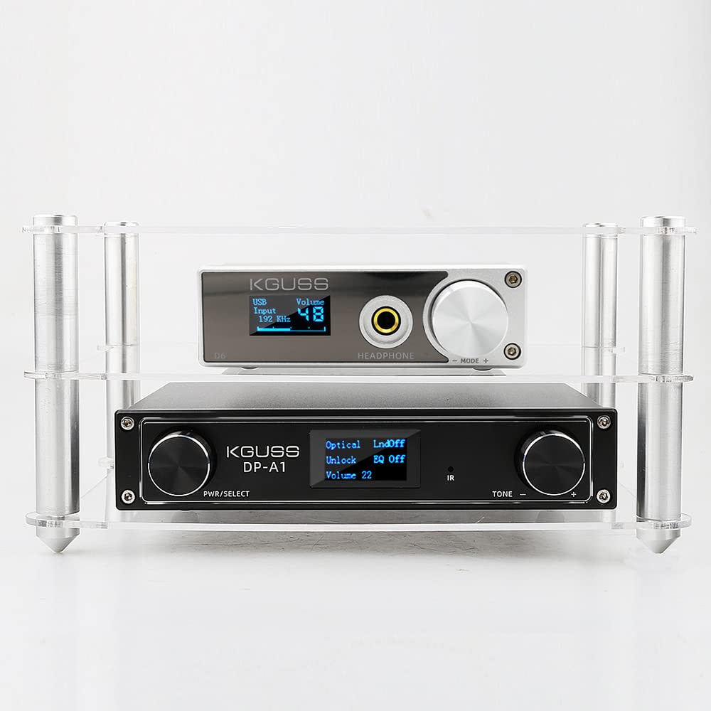Supporto Hifi Supporto In Alluminio per Rack Audio a 2 Livelli In Acrilico Piccolo Rack da Scrivania Trasparente per Apparecchiature Audio Hifi Amplificatore Amplificatore Audio