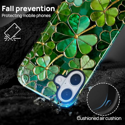 COTAIL Compatible with iPhone 17 Case, St Patricks Shamrock Mosaic Tiles Cover for Women Men, Shockproof Soft TPU and Hard PC Protective Phone Case for iPhone 17 - image 4
