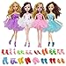 Miotlsy Vestiti e Accessori per Bambole 4 Pezzi Abito per Dolls Gonna 10 Paia di Moda Scarpe per 11,5-14,2 Pollici / 29 - 36 CM Bambola - Selezionati A Caso