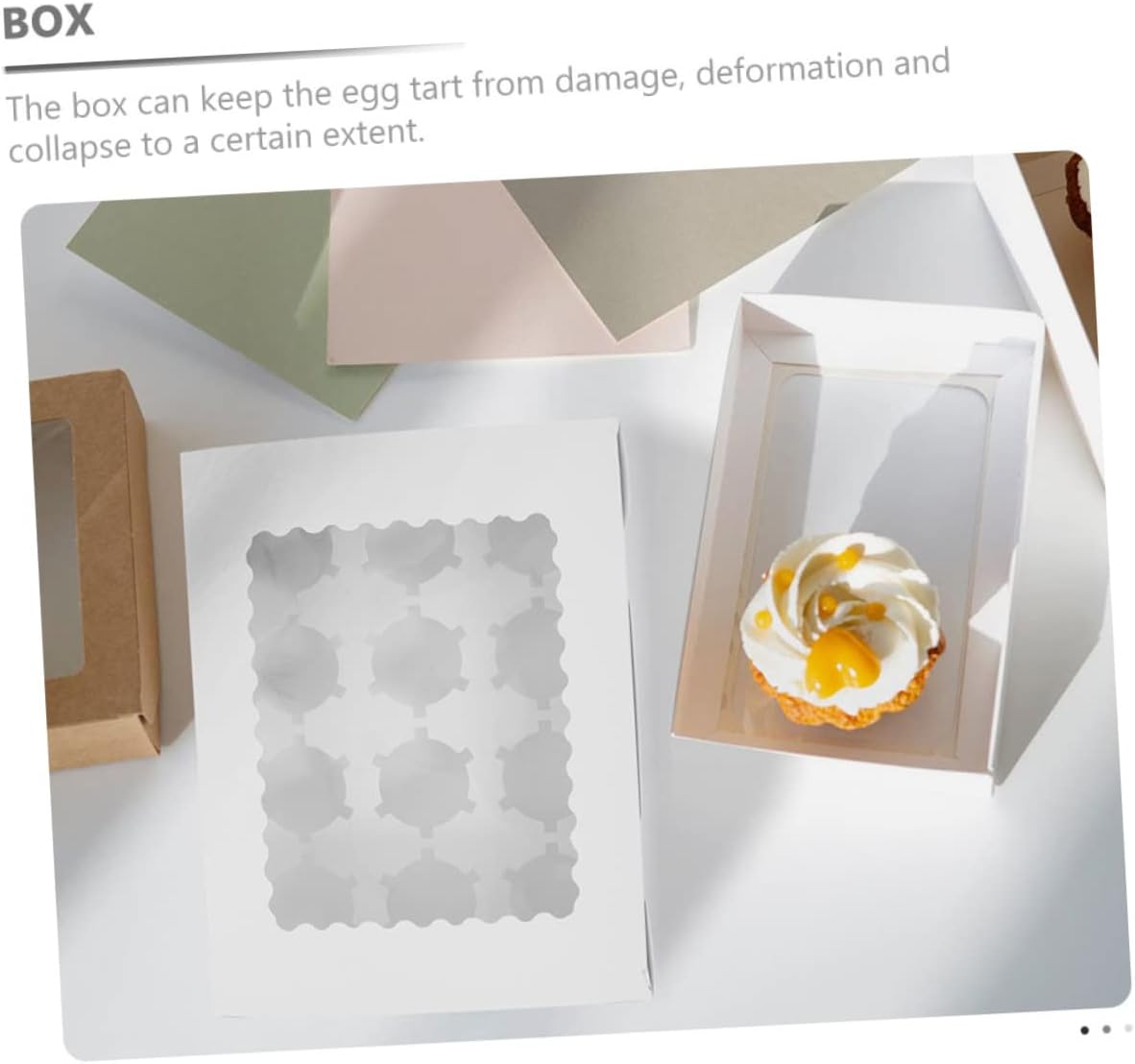 PRETYZOOM Cupcake Box Muffin Cake Box Paper Case Bakery Paper Box Window Design Cake Box