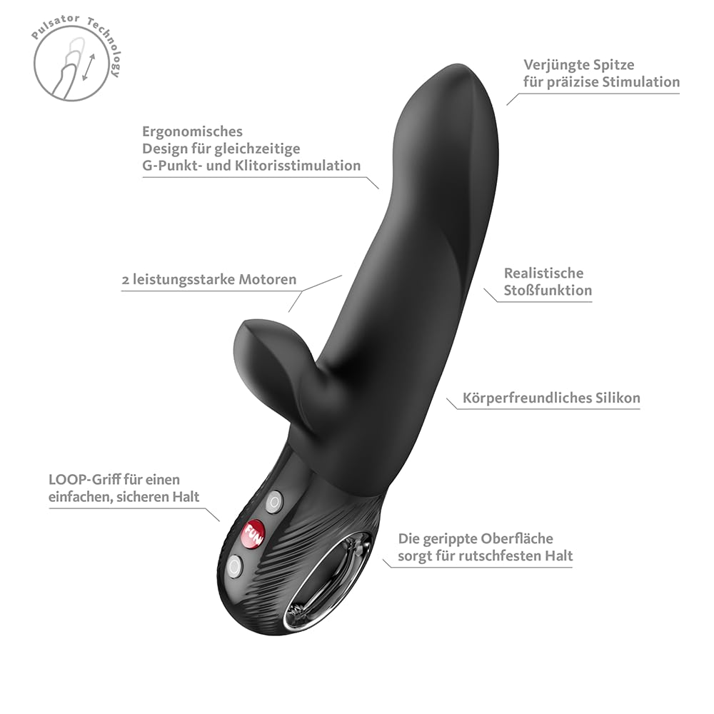 Fun Factory Bi Stronic Arc | USB | Vibratore rabbit con funzione di spinta per donne | spinta & stimolazione del clitoride | Dual Pulsator | impermeabile IPX7