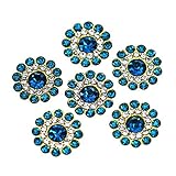 20 stücke Blume Strass Glas Gold Basis Flatback kristall for Kleidung nähen auf Strass knöpfe DIY. Brautkleider 14mm, YLLLLY-6686 (Color : 14Capri Blue)