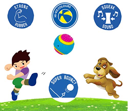 AVANZONA Hundeball. Sensorisches Spielzeug für Blinde Hunde. Sehen, Hören, Berühren, Riechen, Schmecken. Quietschball für Mittlere Große Hund. 8CM.