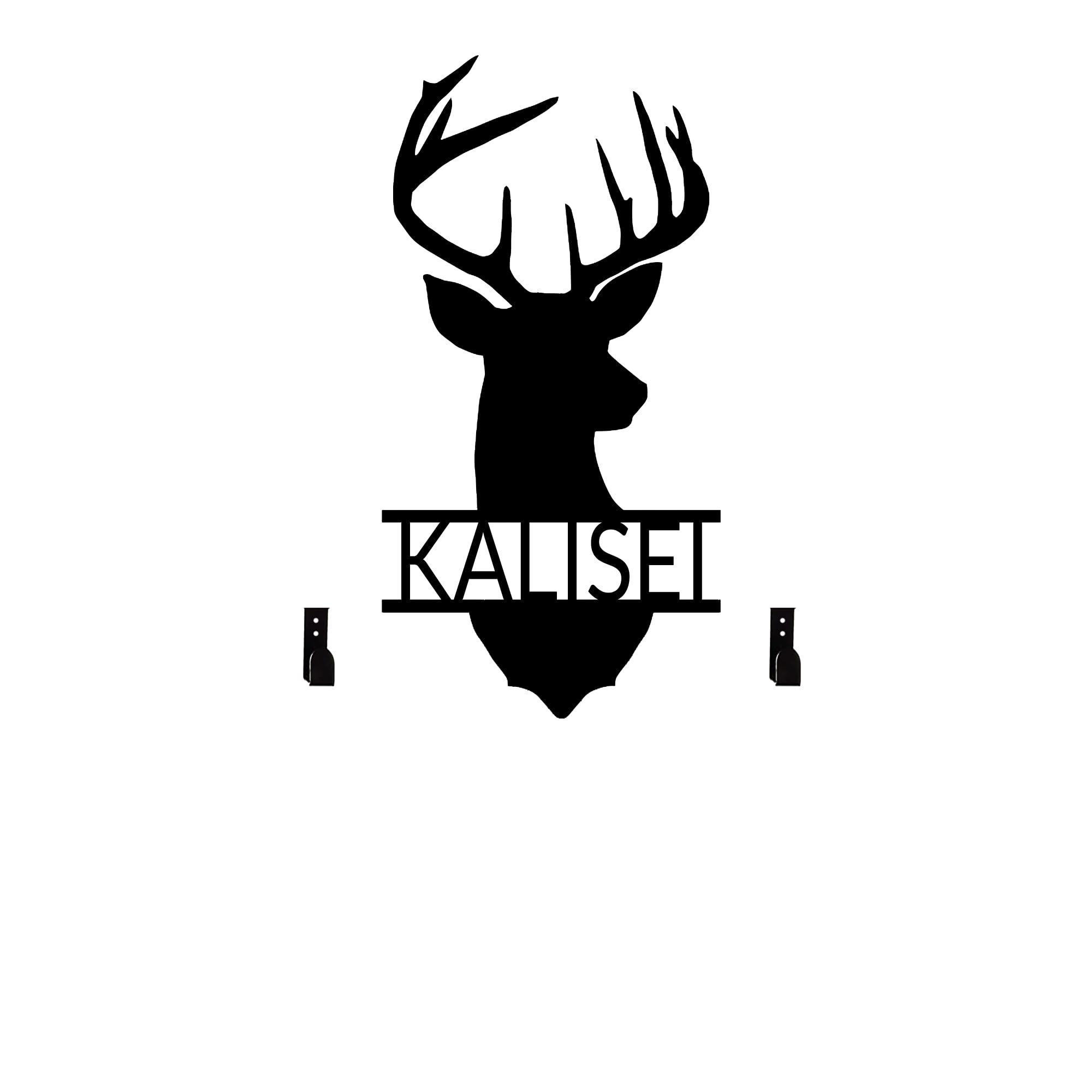 MOMOBO Large Personalized Metal Deer Head Bow Holder,Elk Skull Wall Decor,Archery Deer Head Bow Rack With Custom Name Plate,Bow Hunting Rack Hunting Metal Sign, Gifts For Husband,Dad,Father