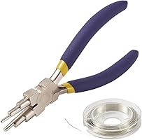 Beadthoven 1-del 6 i 1 trådslinga flera storlekar lutande tång med 0,3 mm koppartråd fästring gör verktyg formande tång...